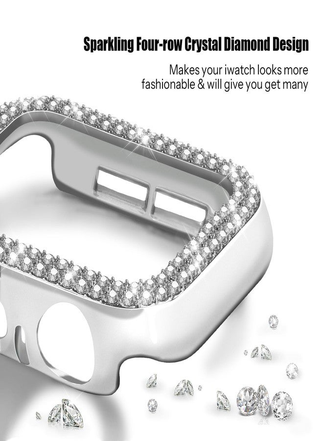 VIQIV Bling Dressy Bracelet with Case Compatible with Apple Watch Bands 38mm 40mm 41mm 42mm 44mm 45mm 49mm for Women Strethy, Stretch Smart Watch Bands for Women, Cute Slim Metal Wristband Strap for - Image 5