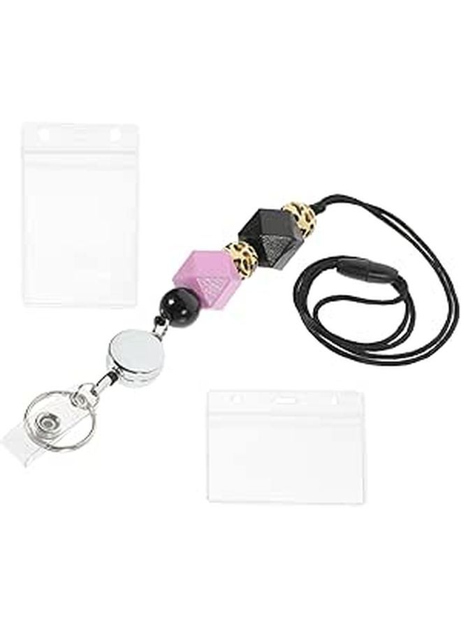 Retractable Badge Holder with Lanyard for Teachers Students Professionals Secure Card Storage - Image 1