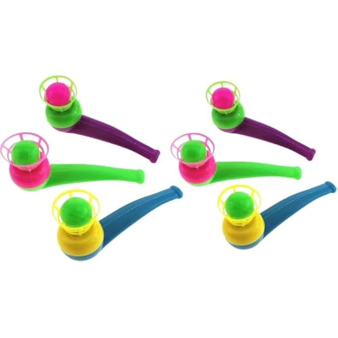 WLngtv 6 Pieces Random Color Floating Blow Pipe and Balls Game, Balance Blowing Stress Reliever for Adults Funny Party Supplies, Party Stress Relief - Image 1