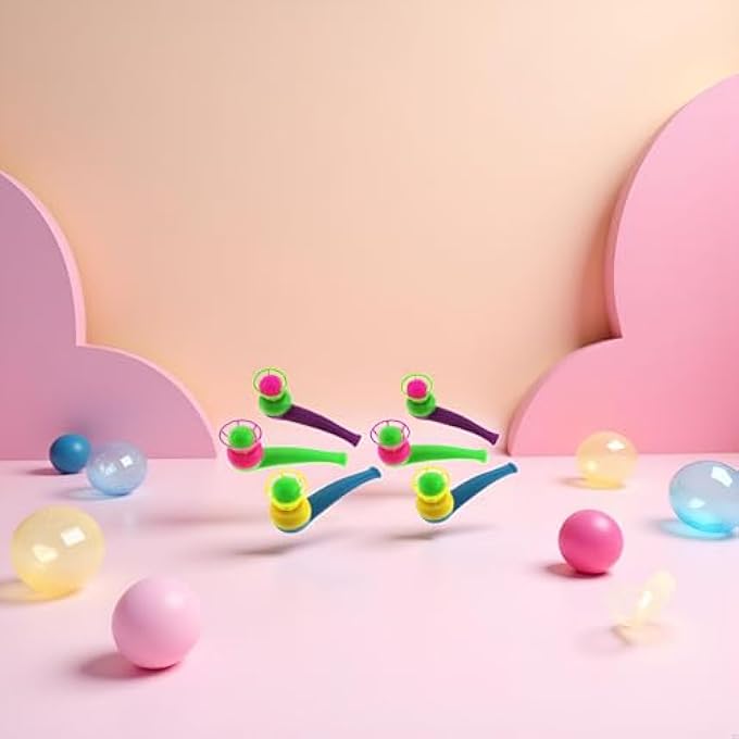 WLngtv 6 Pieces Random Color Floating Blow Pipe and Balls Game, Balance Blowing Stress Reliever for Adults Funny Party Supplies, Party Stress Relief - Image 5