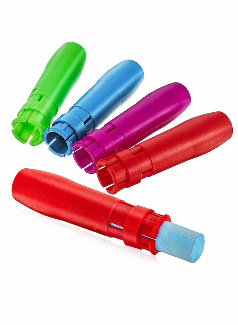 SYOSI Chalk Holders Sidewalk Railroad Chalk Holder Plastic Adjustable Chalk Clip Colorful Holder Set for Teachers Students Office or Classroom On Blackboard Sticker Chalkboard 5 - Image 2