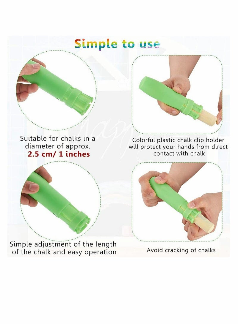 SYOSI Chalk Holders Sidewalk Railroad Chalk Holder Plastic Adjustable Chalk Clip Colorful Holder Set for Teachers Students Office or Classroom On Blackboard Sticker Chalkboard 5 - Image 3