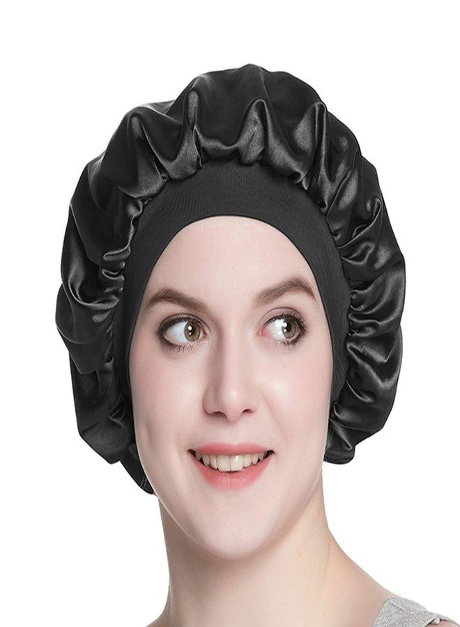 Alnorm Reversible Sleep Hat Ideal Gift Hair Care Satin Nightcap with Elastic Band - Image 5