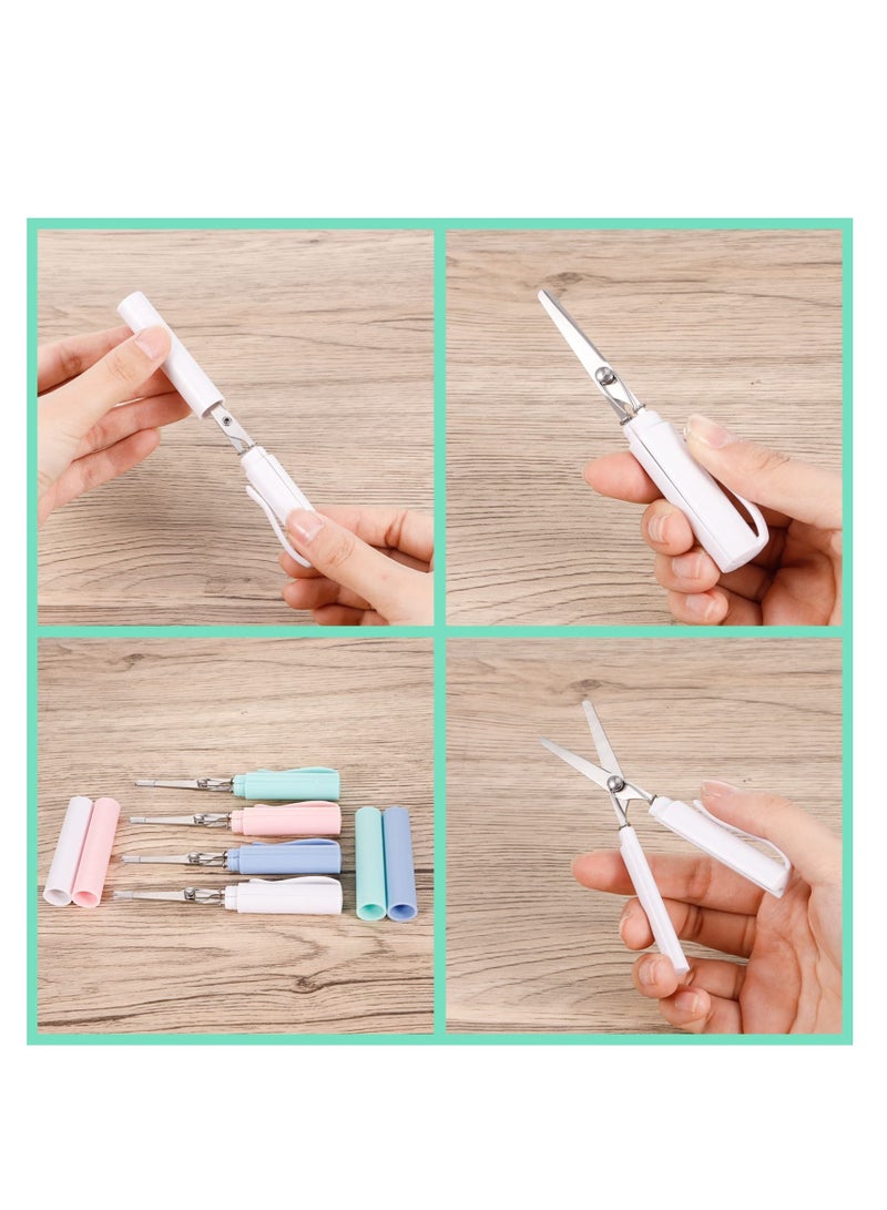 Excefore Pen Shape Scissors, Kids Safety Scissors, Mini Pen Portable Scissors, DIY Handmade Craft Supplies, Childrens Safe Cutting Scissors, for Office, School, home (4 Pcs) - Image 3