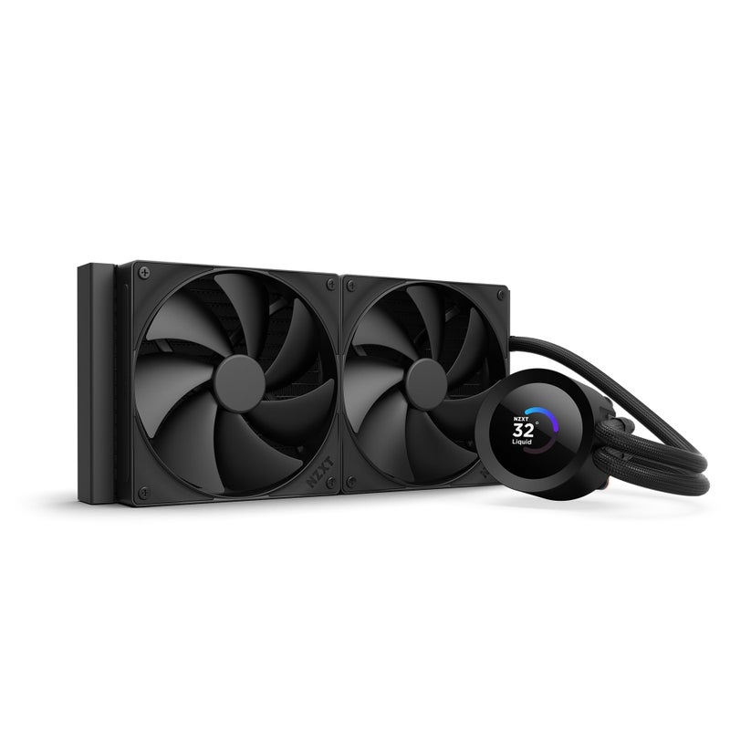 NZXT Kraken Plus 280 â€“ AIO CPU Liquid Cooler â€“ 280mm Radiator â€“ 2 x F140P Fans â€“ Customizable 1.54" Square LCD â€“ AMDÂ® AM5, AM4 â€“ IntelÂ® LGA 1851/1700, 1200/115X â€“ Black - Image 1