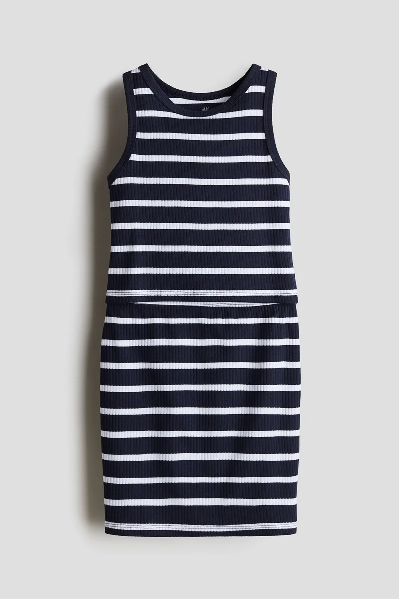 اتش اند ام طقم قطني مضلع - عبوة من قطعتين