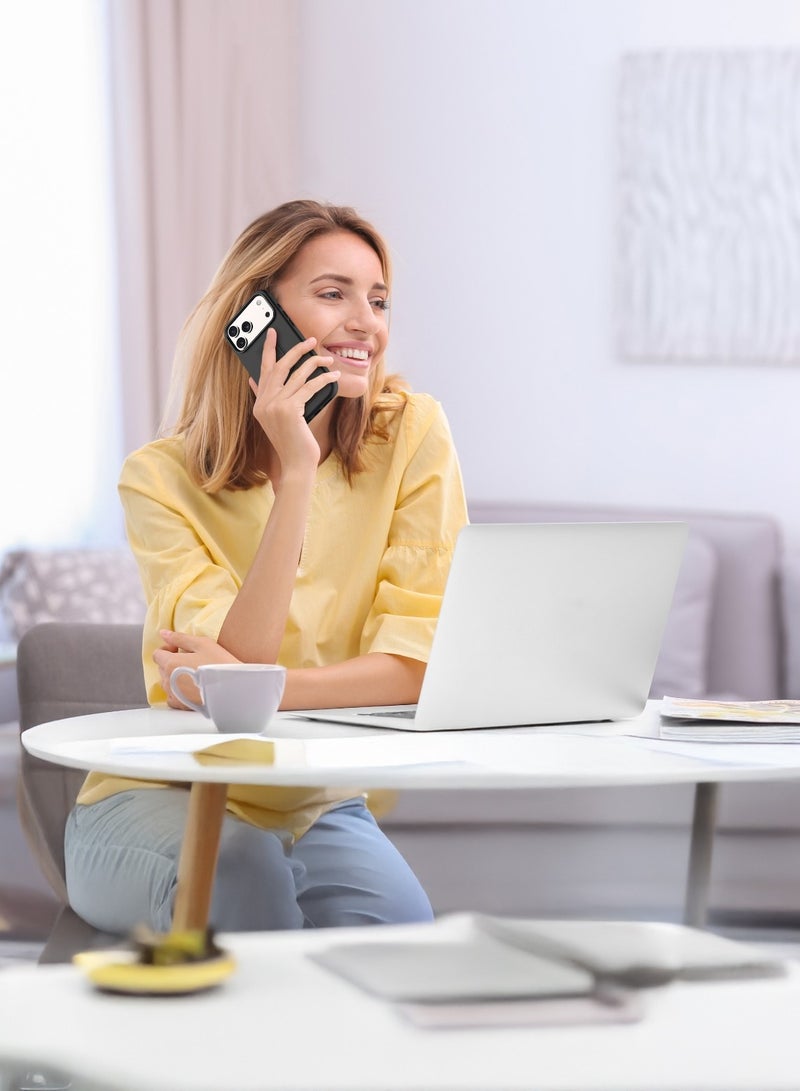 ليفيلو جراب مورفيكس سيليكون لهاتف iPhone 17 Pro Max مع قبضة جلدية لتثبيت آمن / مصد مقاوم للصدمات / غطاء خلفي بتصميم نحيف / حواف مرتفعة للكاميرا والشاشة / سيليكون سائل مريح / حافة مرتفعة - أسود - Image 5