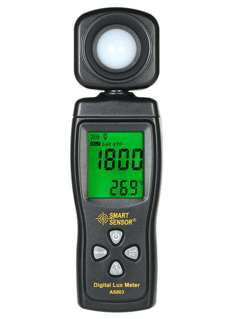 Generic AS803 Handheld Digital Lux Meter 0-200,000 Lux Light Meter with Auto/Manual Range, LCD Backlight, MAX/MIN/Data Hold, FC/Lux Units, Photometer for Indoor/Outdoor Lighting Measurement  - Image 1