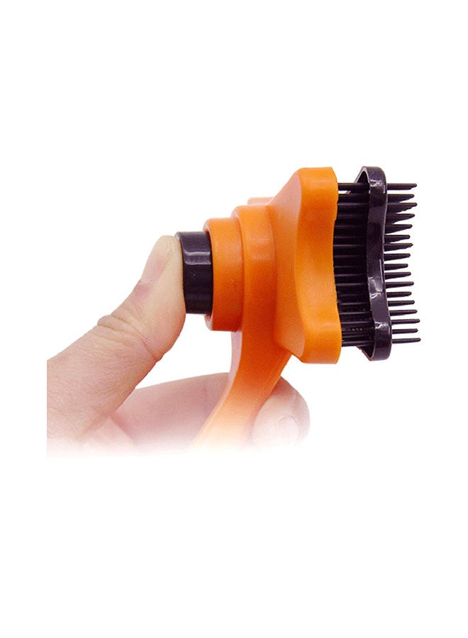Loquat Pet Dogs Cats Multi-Function Hair Grooming Comb Cleaning Brush Orange/Black 7.87x2.36x4.92inch - Image 3