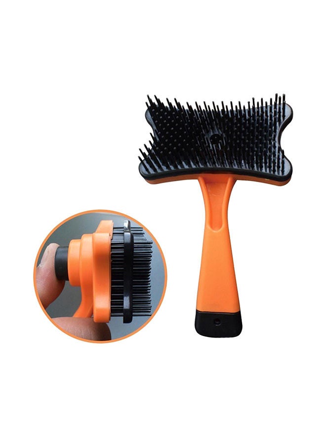 Loquat Pet Dogs Cats Multi-Function Hair Grooming Comb Cleaning Brush Orange/Black 7.87x2.36x4.92inch - Image 1
