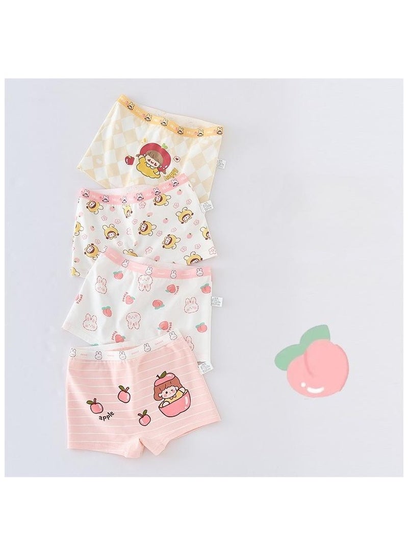 Fashionable Little Girl Cute Style Printed Four Boxer Briefs Suitable For Ages 3-10  - Image 1