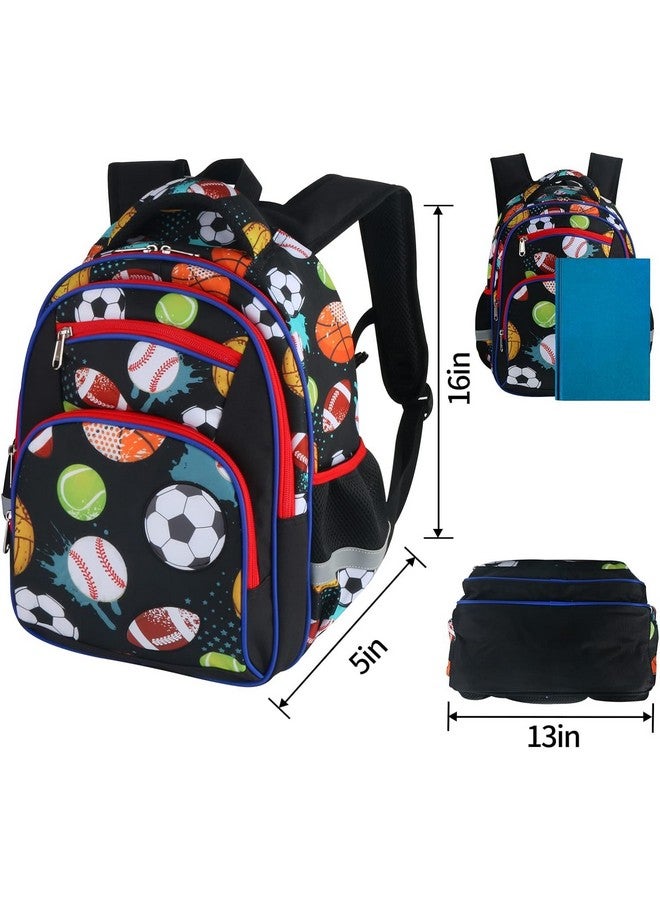 Frantic Waterproof Polyester 26 L 4 Compartment School Backpack With Pencil/Staionery Pouch School Bag Class 1 to 8 Daypack Picnic Bag For School Going Boys & Girls(RR_4Zipper_Black_Ball_24_A) - Image 3