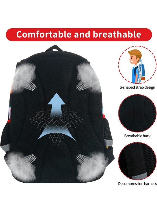 Frantic Waterproof Polyester 26 L 4 Compartment School Backpack With Pencil/Staionery Pouch School Bag Class 1 to 8 Daypack Picnic Bag For School Going Boys & Girls(RR_4Zipper_Black_Ball_24_A) - Image 2