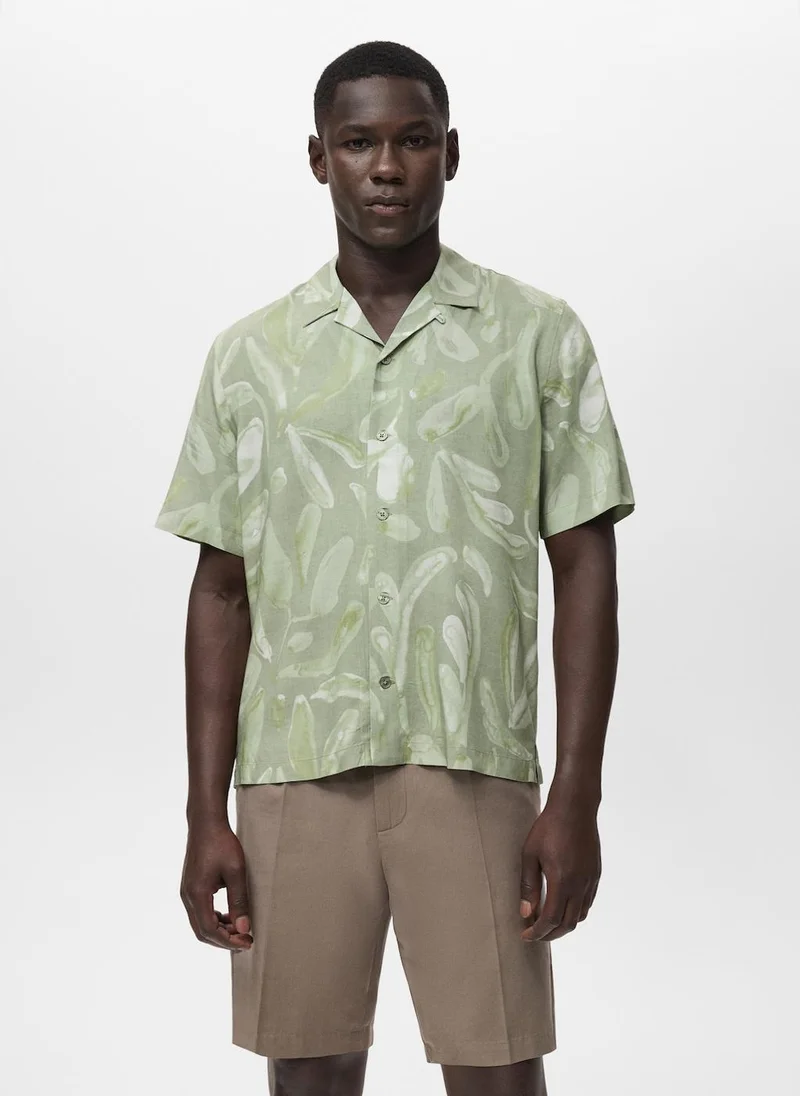 Mango Man Fluid relaxed-fit printed shirt