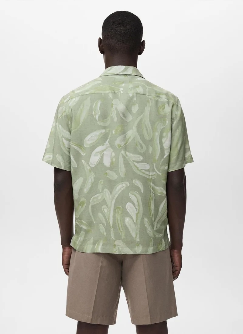 Mango Man Fluid relaxed-fit printed shirt