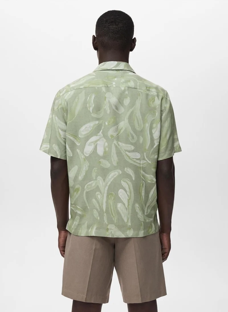 مانجو مان قميص مطبوع بقصة مريحة