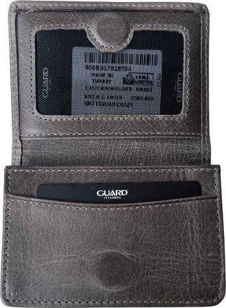 TahTicMer Guard Wallet Mini Magnetic Card Holder Business Card Holder Genuine Leather 10.5x7.5x2 cm Mini Gray  - Image 2