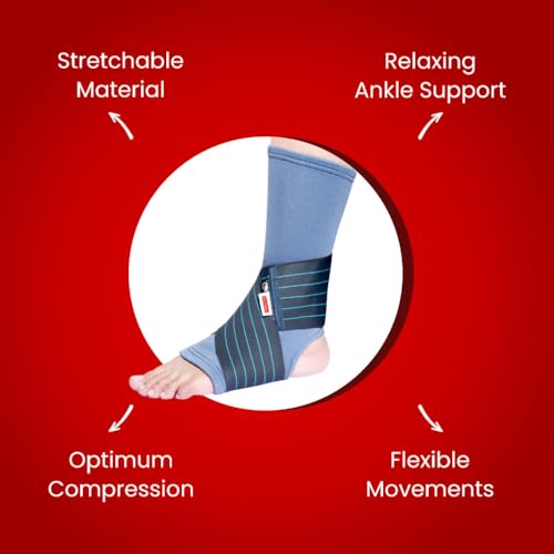Dr. Ortho Ankle Brace with Elastic Strap for Ankle Pain | Ankle support | Band for Pain Relief | Stretchable Wrap for Sports | Adjustable - Universal Size - Image 4