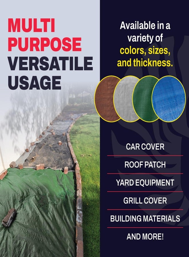 ZEBRO 6' x 20' Green Heavy Duty Tarp with Grommets Reinforced - 16 Mil Thick - Double Sided Plastic Tarps Waterproof - Large Tarpaulin Cover for Outdoor Camping Over/Under Tent Tarp RV Roof Rain - Zebro - Image 5