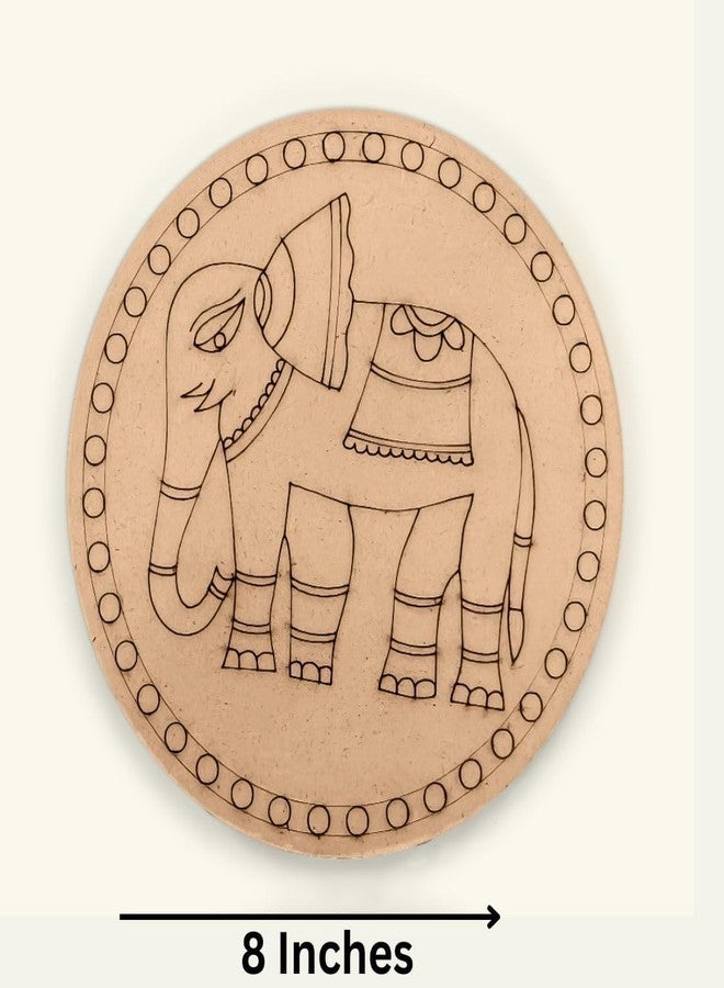 Decordial Madhubani Lippan Art Materials Diy Kit With Four Designs Premarked Mdf Board (3 Pcs Premarked Art Board, Ideal For Festive Gifting, Artists, Students,Brown) - Image 3