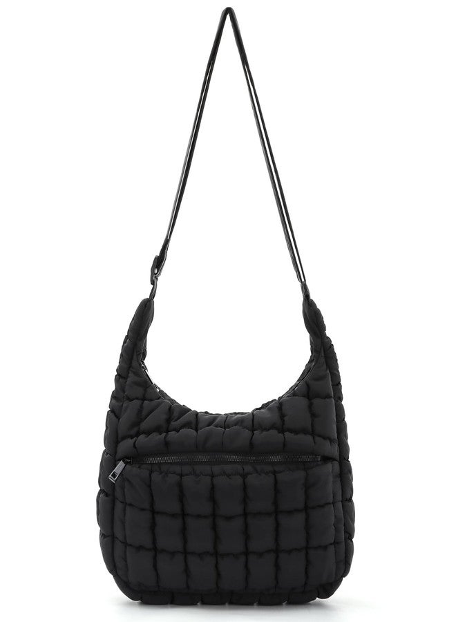 SUKUTU Quilted Puffer Bag for Women Soft Fluffy Crossbody Shoulder Purse Lightweight Puffy Carryall Hobo Bag - Image 1