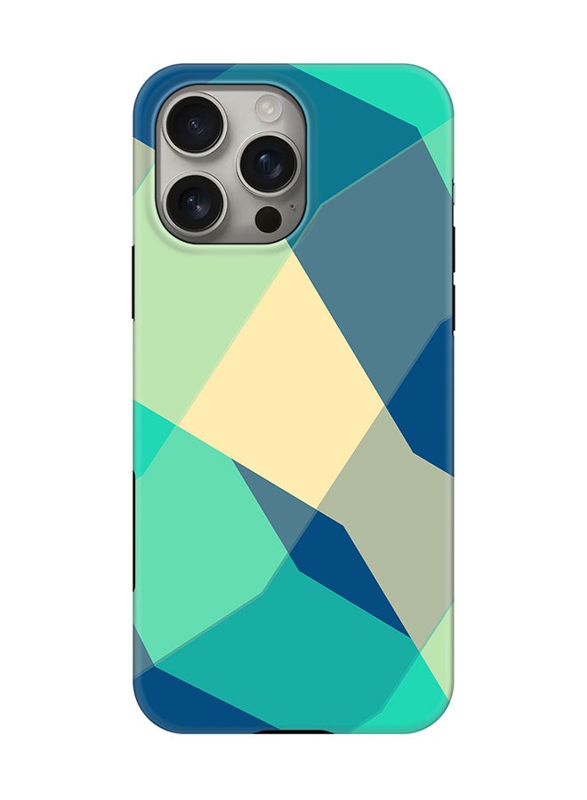 Stylizedd Tough Pro Magnetic Case for iPhone 16 Pro Max, Dual Layer hybrid PC + TPU Mobile Cover Matte - Checkered Aqua - Image 1