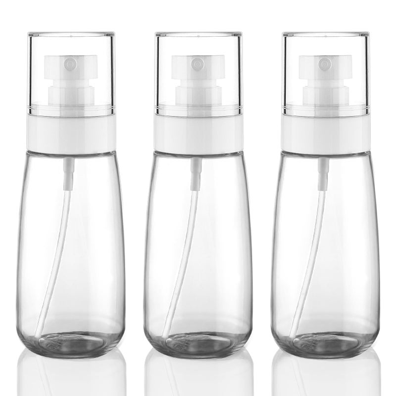 Cosywell Fine Mist Spray Bottle TSA Approved 3.4oz 100ml 3 Pack Empty Cosmetic Refillable Travel Containers Plastic Spray Bottle for Perfume Essential Oils Toners Rose Water Cosmetics (3Clear) - Image 1