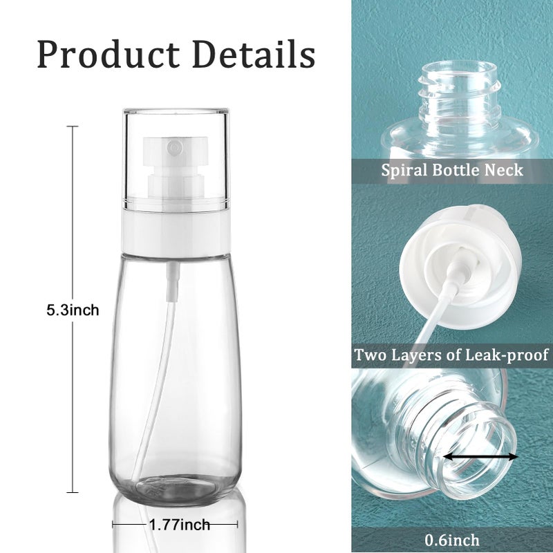 Cosywell Fine Mist Spray Bottle TSA Approved 3.4oz 100ml 3 Pack Empty Cosmetic Refillable Travel Containers Plastic Spray Bottle for Perfume Essential Oils Toners Rose Water Cosmetics (3Clear) - Image 3