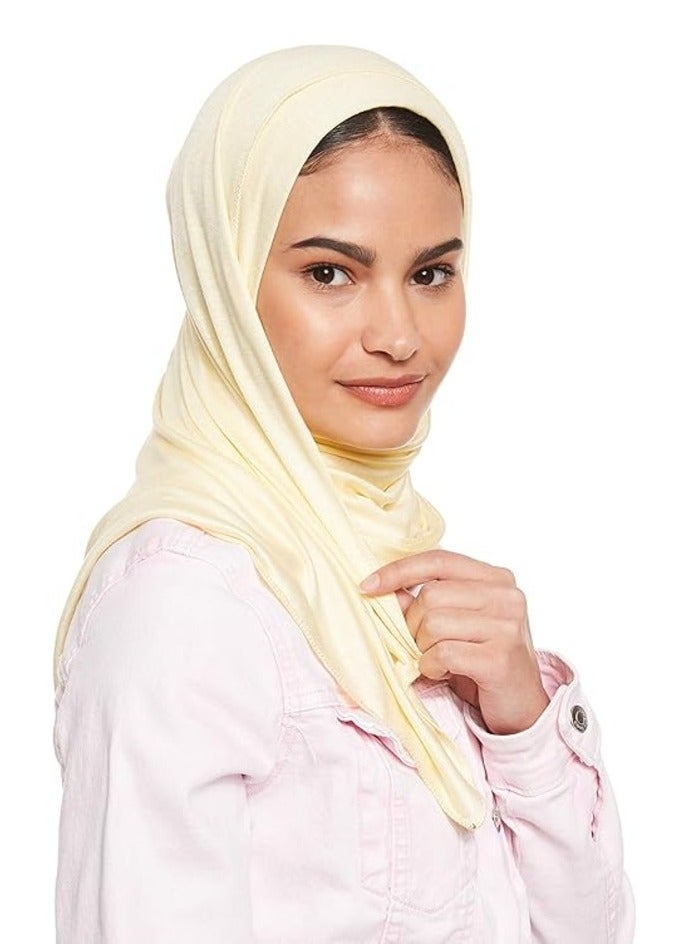 Cream Jersey Stretch Shailah Hijab – Soft and Versatile Muslim Scarf and Shawl - Image 2