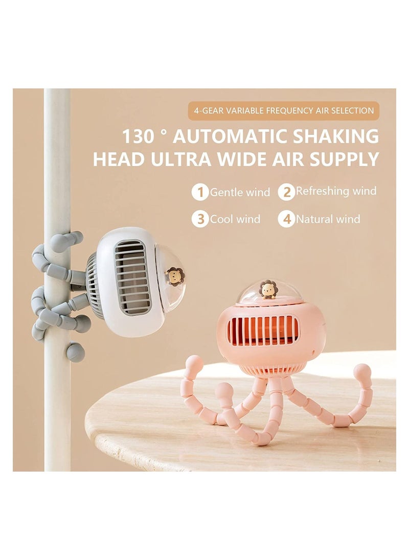 Handheld Portable Fan with Multi-angle Adjustment for Baby Strollers, 4 Speed Settings, Quiet Design - Suitable for Home, Office, Travel, and Outdoor Activities