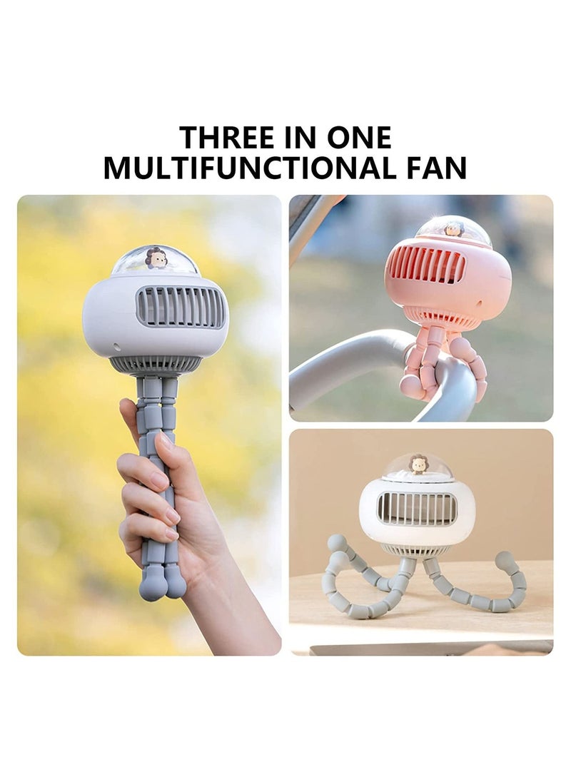 Handheld Portable Fan with Multi-angle Adjustment for Baby Strollers, 4 Speed Settings, Quiet Design - Suitable for Home, Office, Travel, and Outdoor Activities