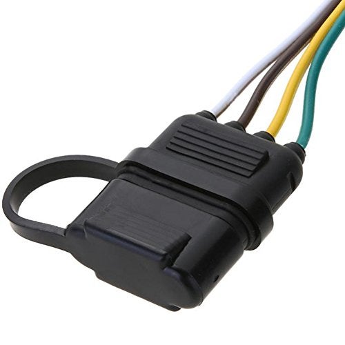 NEW SUN NEWSUN 32" Long 4-Way Flat Wire Connector with Waterproof Cap, 4 Pin Trailer Extension Connector, Trailer Wiring Harness with Male and Female End for Trailer Hitch Wire, Truck, Rv, Bus - Image 3