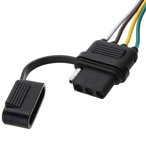NEW SUN NEWSUN 32" Long 4-Way Flat Wire Connector with Waterproof Cap, 4 Pin Trailer Extension Connector, Trailer Wiring Harness with Male and Female End for Trailer Hitch Wire, Truck, Rv, Bus - Image 5