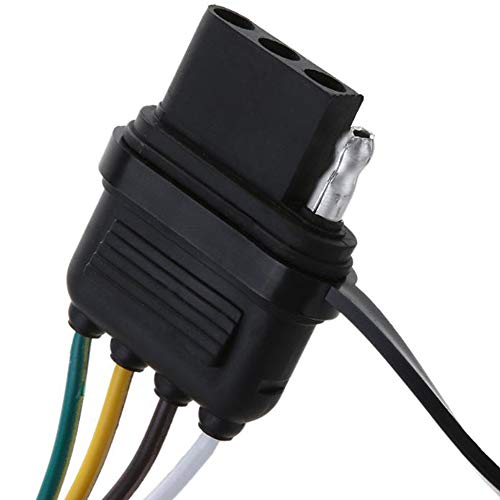 NEW SUN NEWSUN 32" Long 4-Way Flat Wire Connector with Waterproof Cap, 4 Pin Trailer Extension Connector, Trailer Wiring Harness with Male and Female End for Trailer Hitch Wire, Truck, Rv, Bus - Image 4