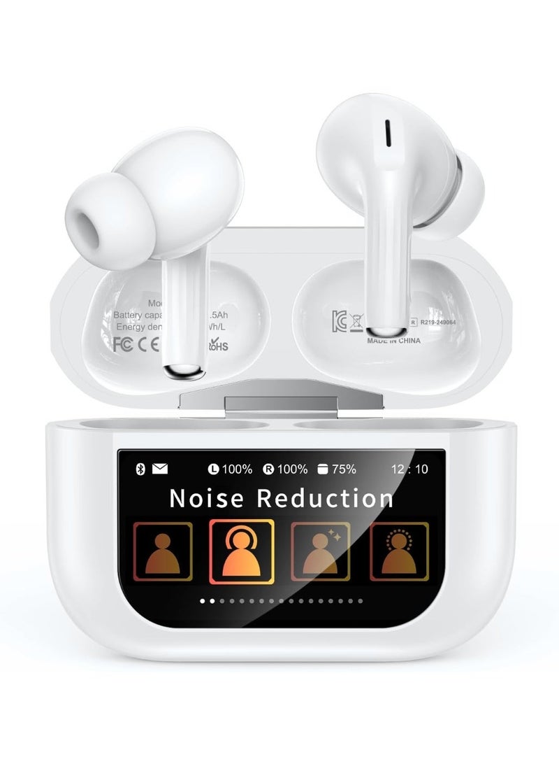 Wireless Earbuds with LED Display Charging Case, Bluetooth 5.3 Headphones with Noise Reduction, Touch Control, Hi-Fi Stereo, IPX5 Waterproof In-Ear Earphones - Image 1