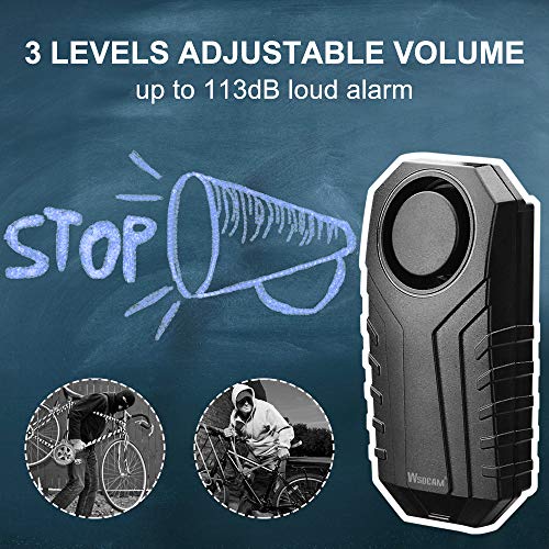 WSDCAM Bike Alarm with Remote 2 Pack, 113dB Wireless Anti-Theft Vibration Motorcycle Bicycle Alarm Vehicle Security Alarm System (Black) - Image 2