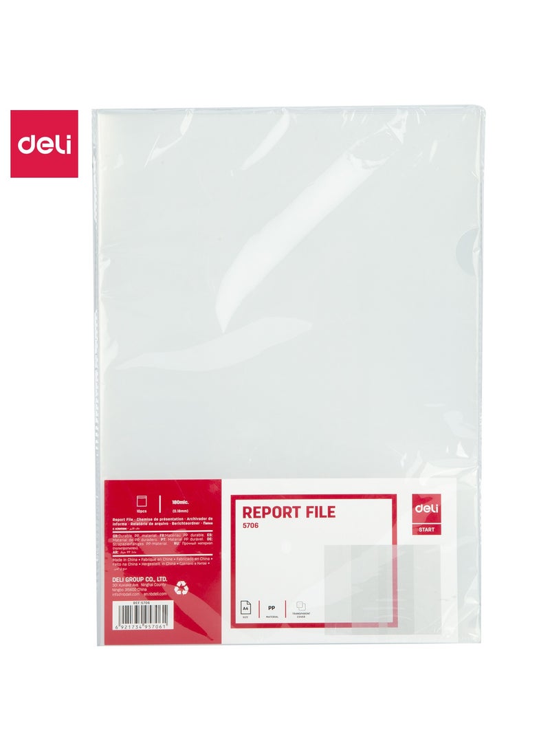 Deli E5706 Report File High Resistance Pp Material,A4,Transparent - Image 1
