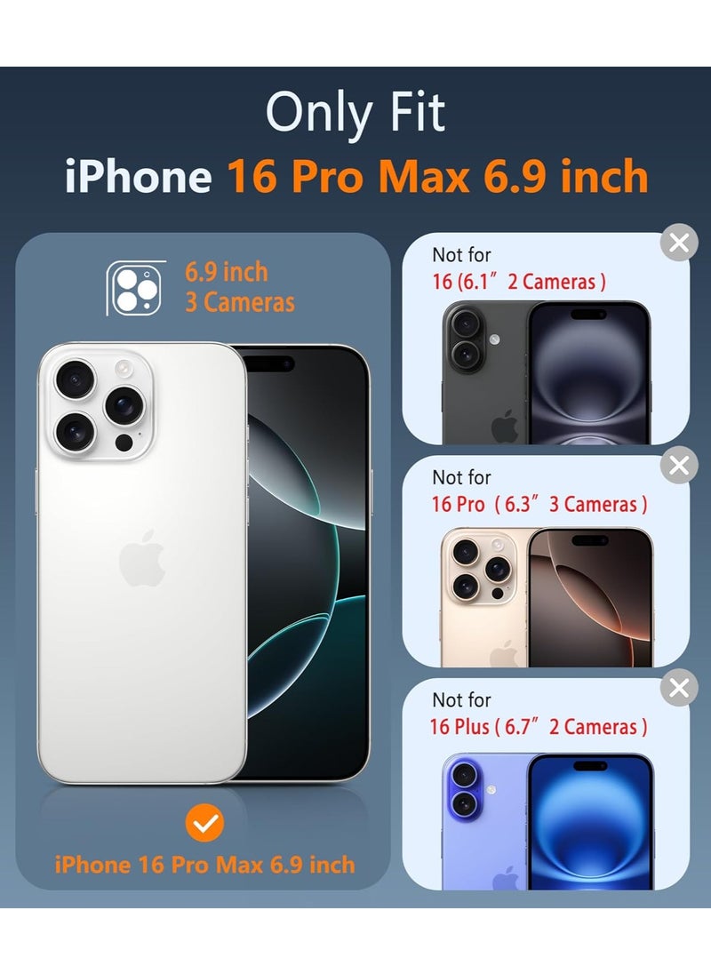 Magnetic for iPhone 16 Pro Max Case: With Camera Control Capture Button, [Compatible with MagSafe] [Top Grade Protection]Drop Protection Anti Yellowing Cell Phone Cover - Rugged Shockproof Transparent Cases(Clear - Camera Control Button)