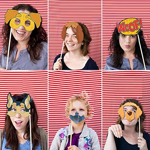 Festiko® Puppy Dog Party Costume Props, 18 Pack Dog Photo Booth Props for Dog Themed Birthday Party Decorations - Image 2