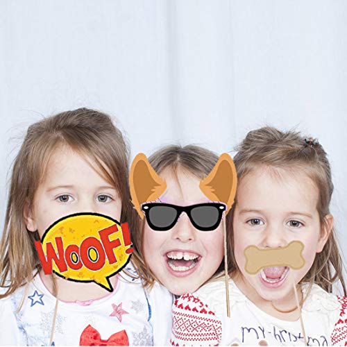 Festiko® Puppy Dog Party Costume Props, 18 Pack Dog Photo Booth Props for Dog Themed Birthday Party Decorations - Image 5