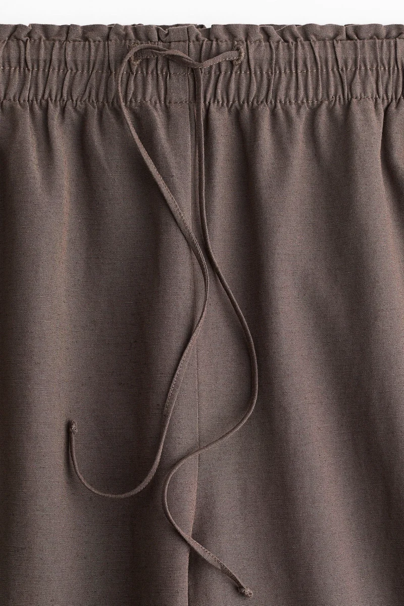 H&M Wide Linen-Blend Trousers