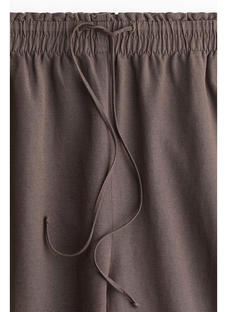 H&M Wide Linen-Blend Trousers  - Image 4