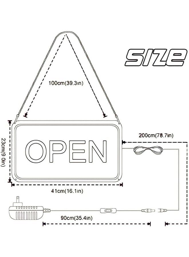 LED Neon Open Sign 22x11 Inch New Electric Signs, Ultra Bright for Business Stores - Image 4
