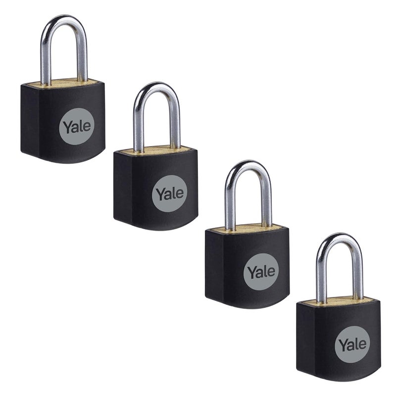 Yale Yale Padlock Black Set of 4 pcs 3 Common Keys 20mm  - Image 1