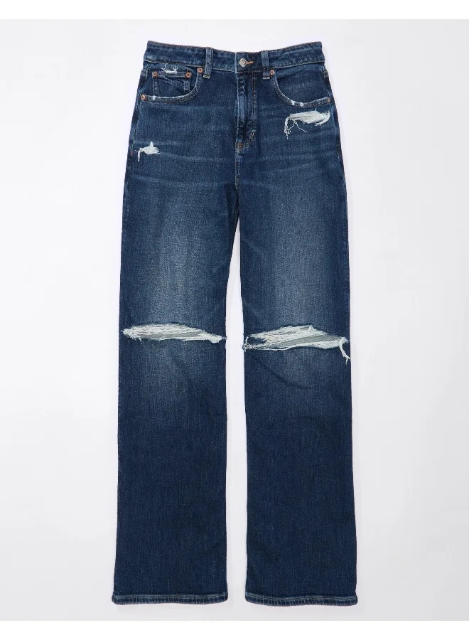 American Eagle High Waist Straight Fit  Ripped Jeans