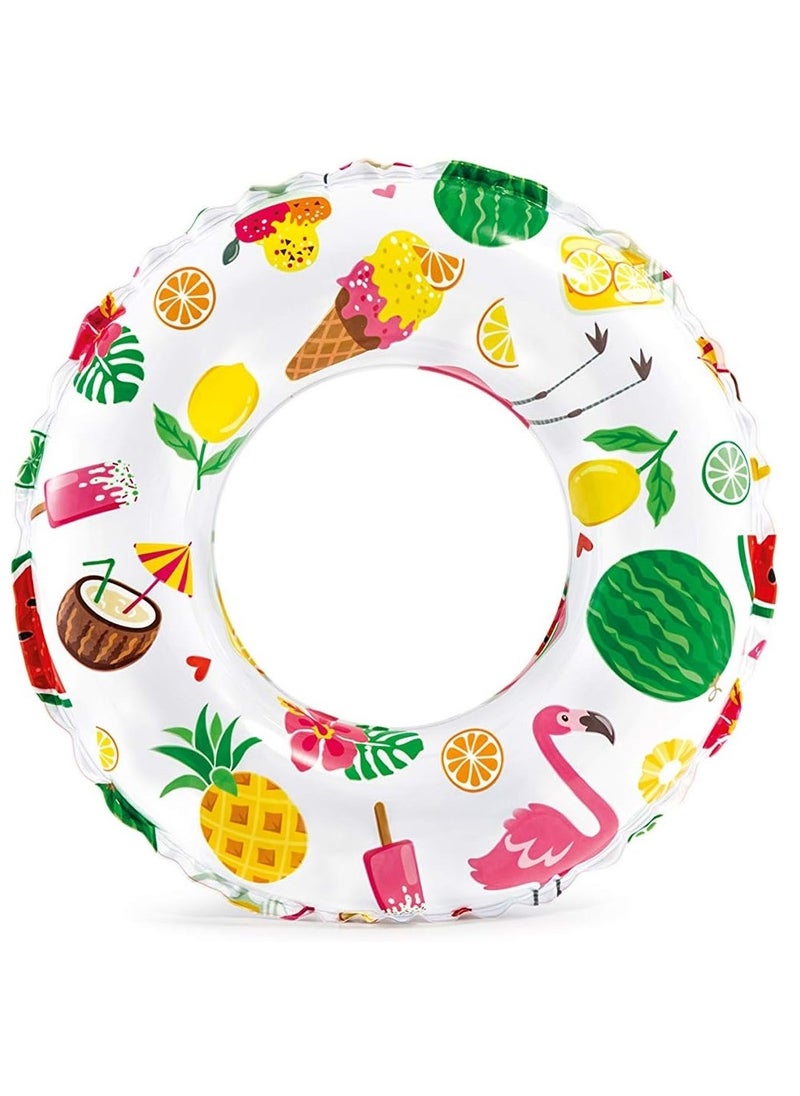 INTEX 59230NP-Lively Print Inflatable Swim Ring 51cm/20", Fruits  - Image 1