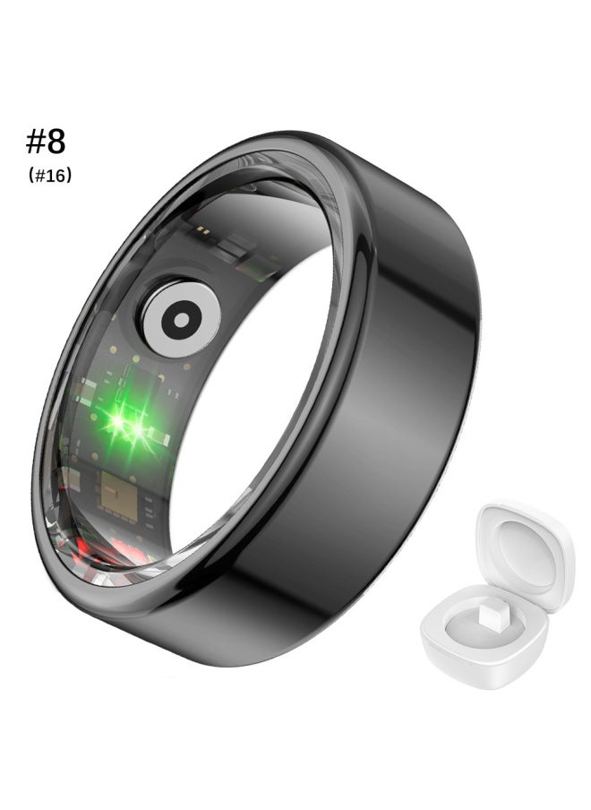 Generic IP68 Waterproof Heart Rate Sleep Pedometer Unisex Smart Ring-color:#11 Gold + Charging Compartment  - Image 2