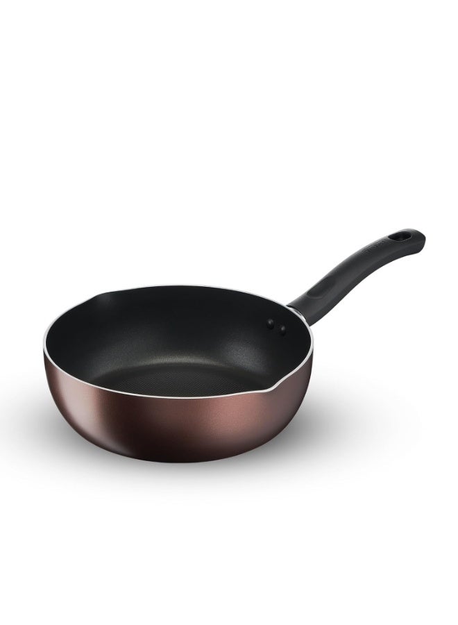 T-Fal Day by Day Non-Stick Deep Frypan/Thermo-Spot Technology/PFOA Free, Titanium Non-Stick Coating / 24 cm/Superior Induction Base/Suitable for All Hob Type/Brown / 2 Years of Warranty - Image 1