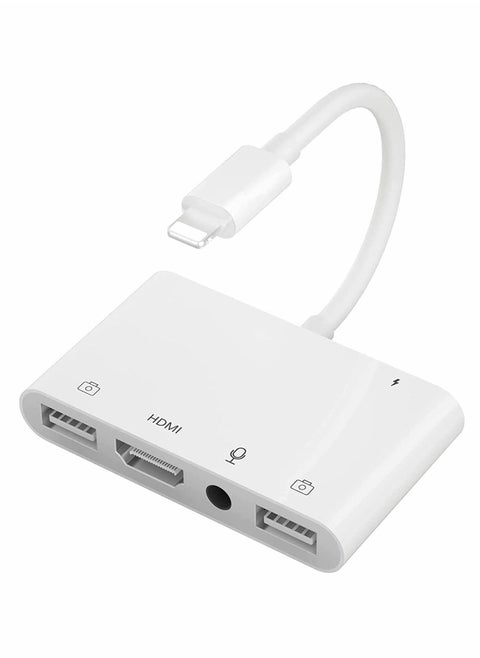 Adapter for Lightning to HDMI iPhone TV Microphone Live-Streaming with Charging Port