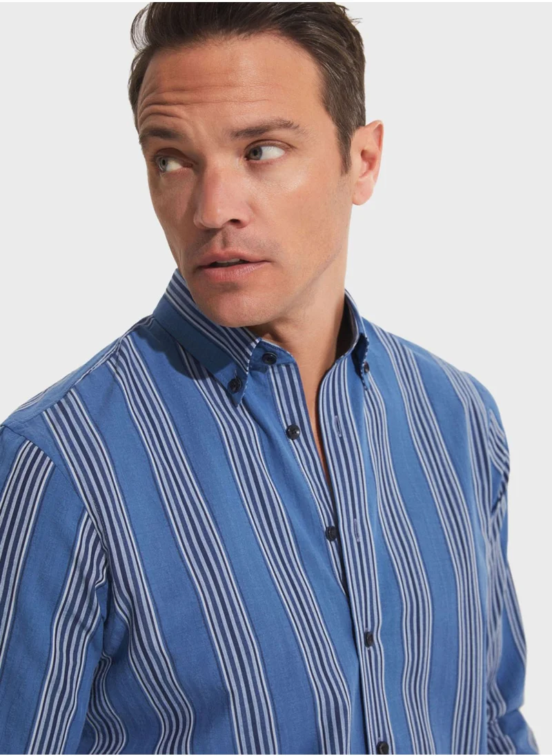جون Check Deatiled  Regular Fit Shirt